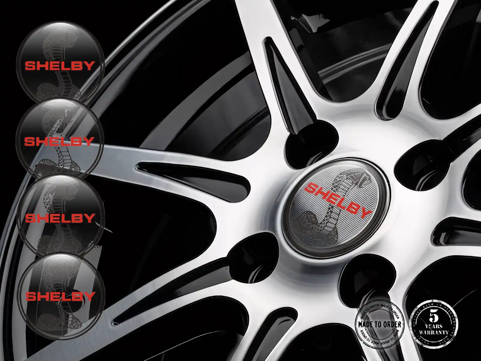 Shelby Radplaketten Logo Stilvolles Epoxy-Dome